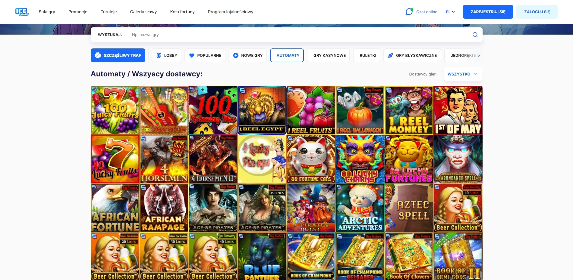 Ice Casino gry hazardowe
