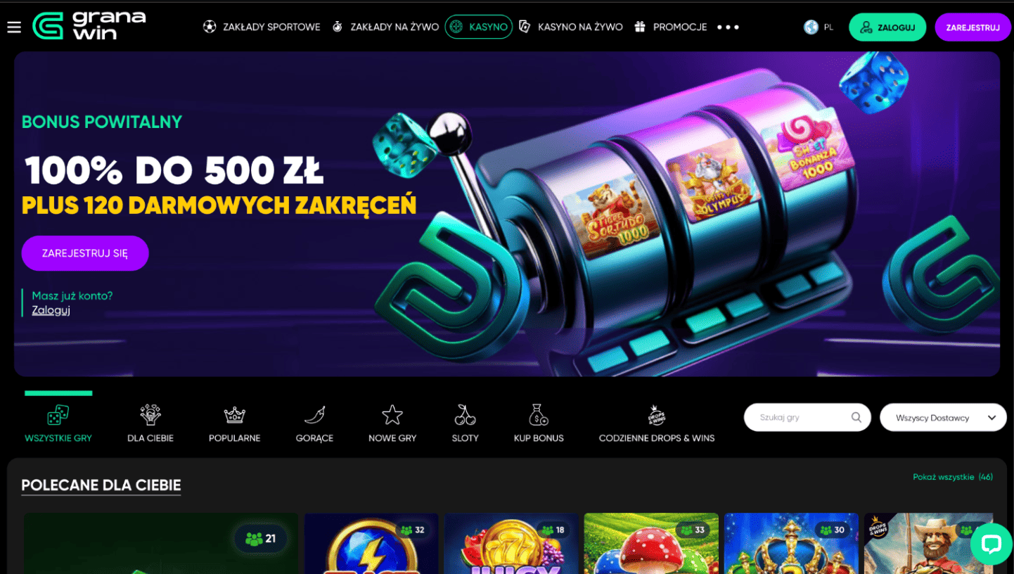 granawin casino rejestracja krok 1