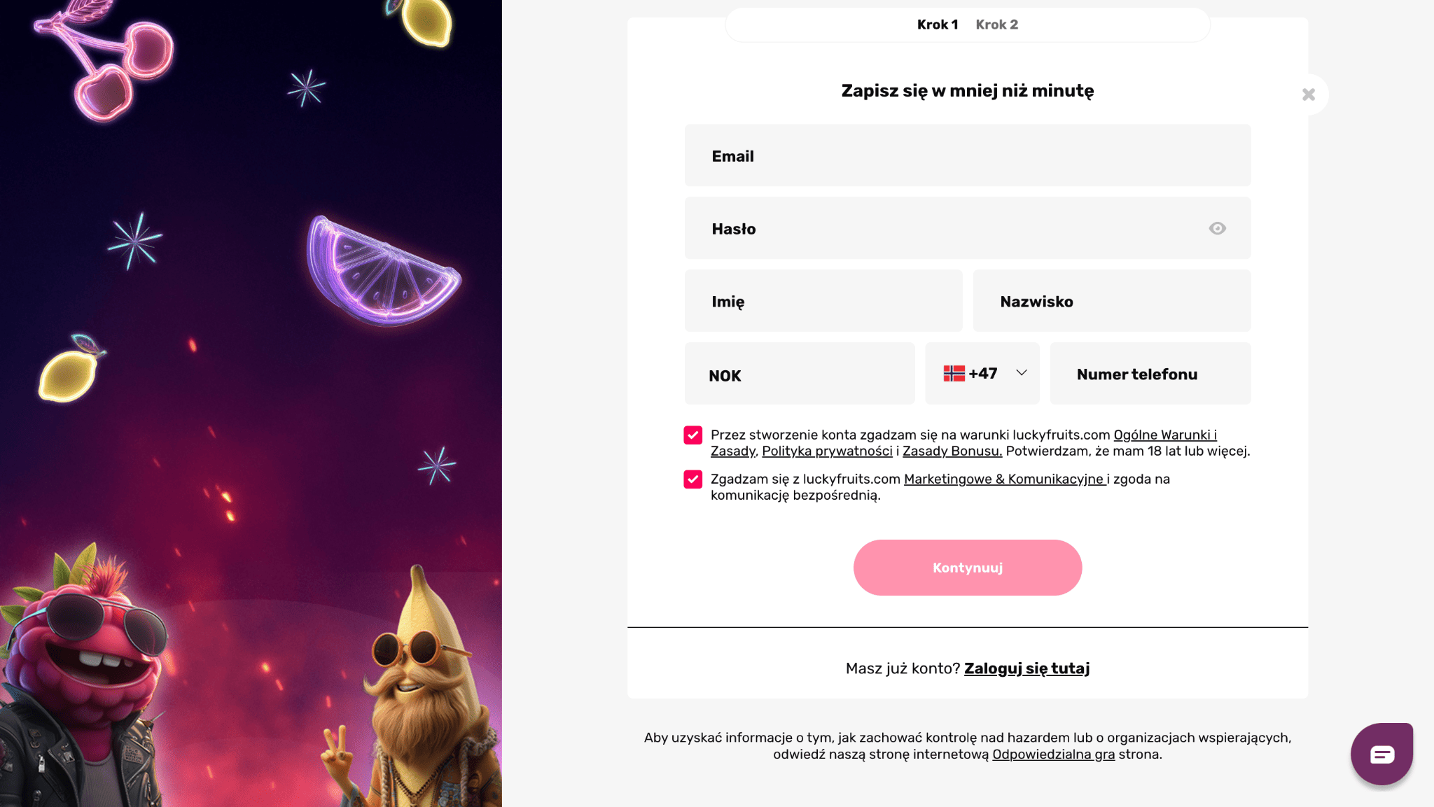 luckyfruits online rejestracja 1