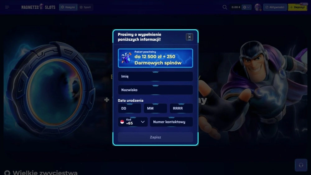 magneticslots casino rejestracja krok 2