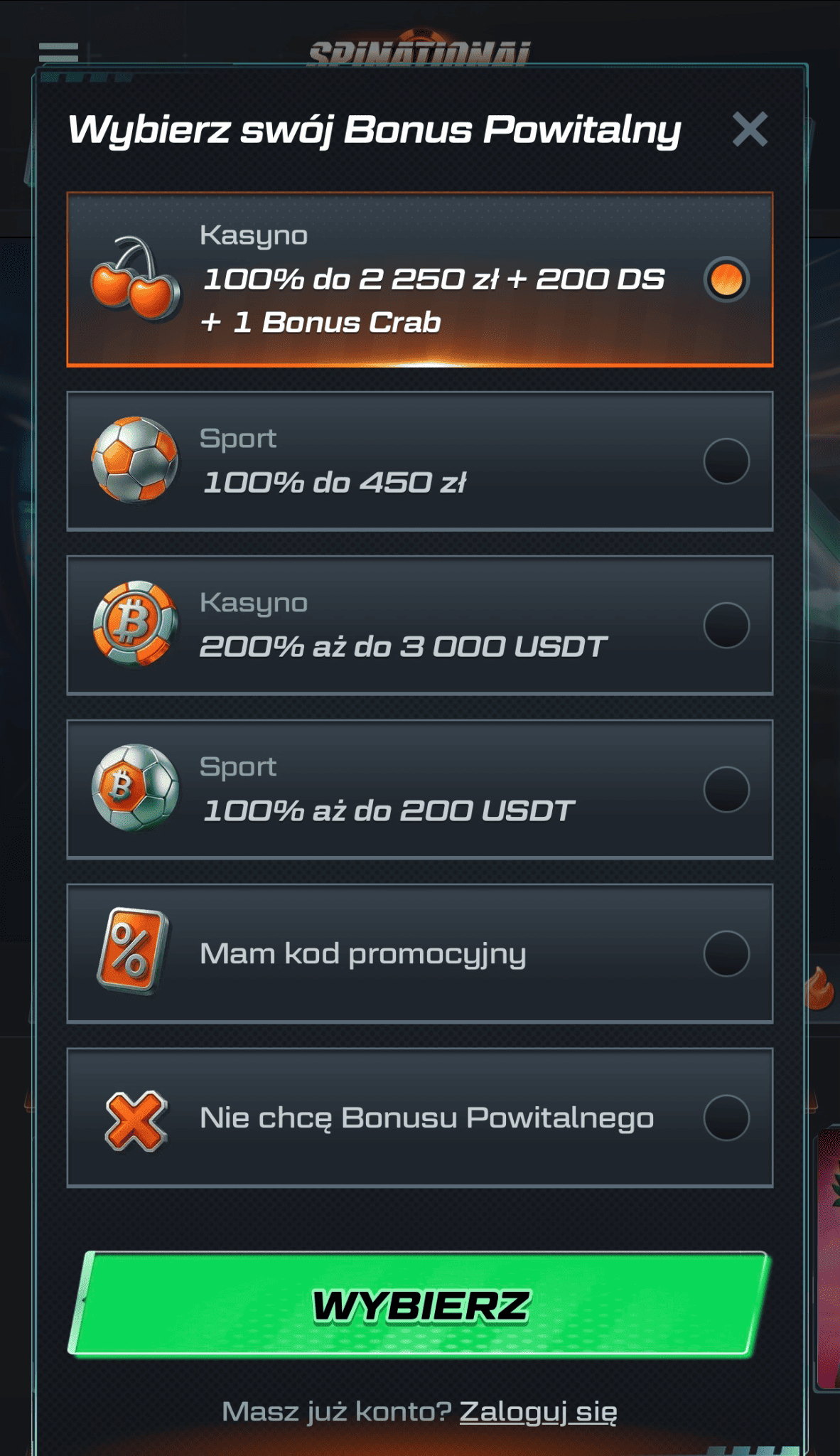 spinational online rejestracja 1