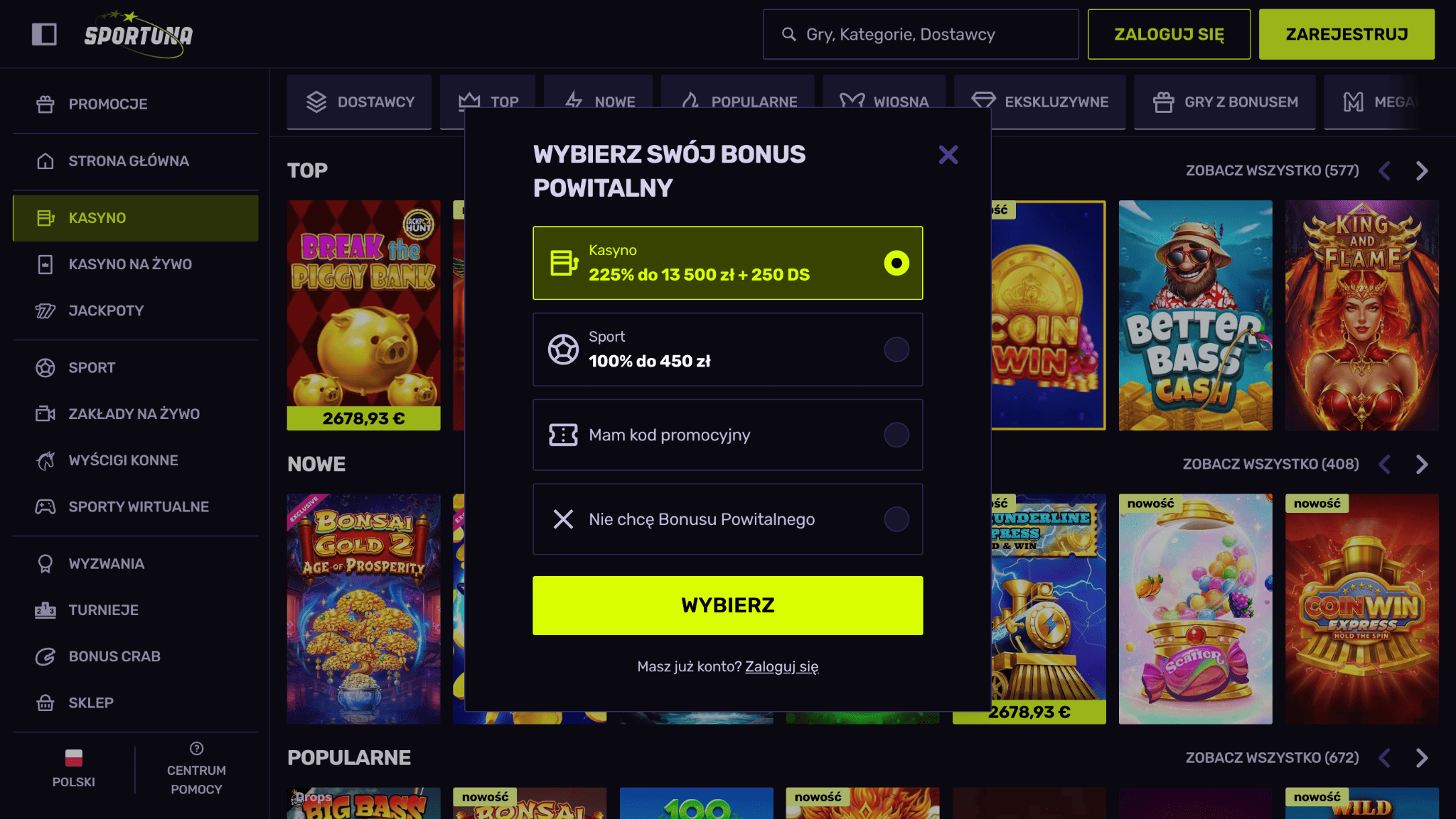 sportuna online rejestracja 1